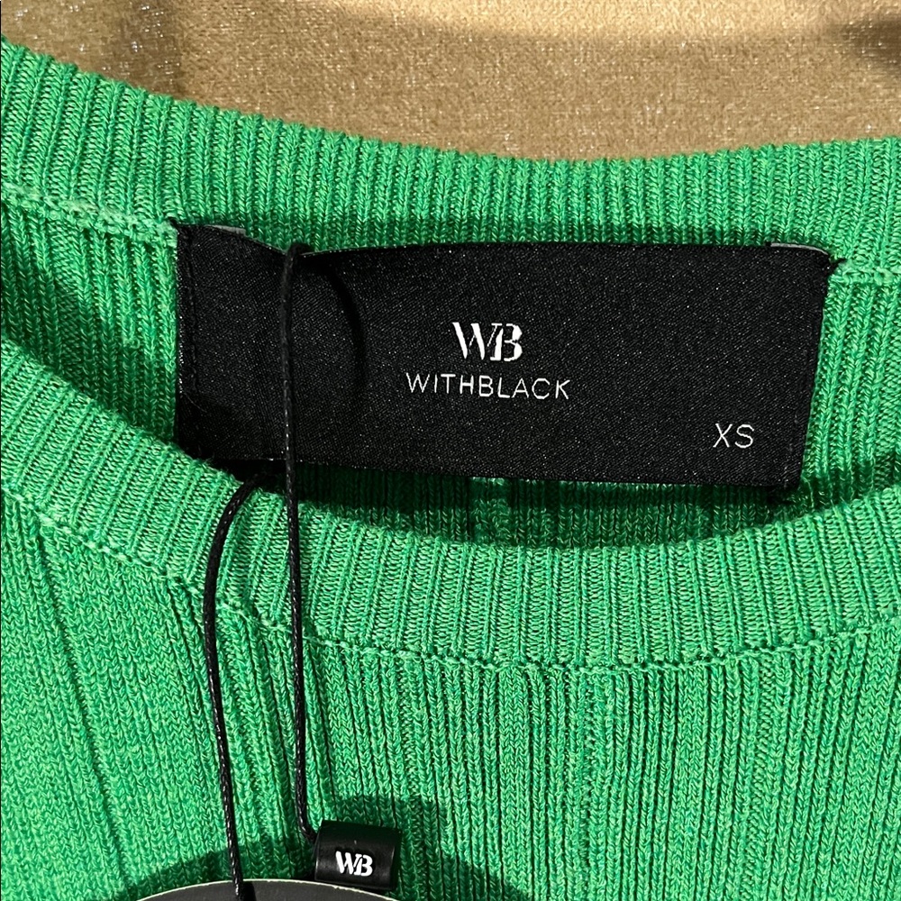 Green Ribbed A-Line Midi Dress - Picture 2 of 4